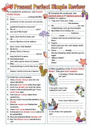 English Worksheet: Present perfect simple- Review