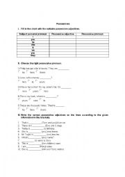 English Worksheet: Possessives