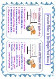 English Worksheet: Passive Voice in the Simple Past