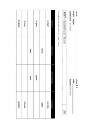 English Worksheet: Test: the irregular verbs