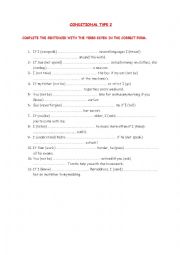 English Worksheet: CONDITIONAL TYPE2