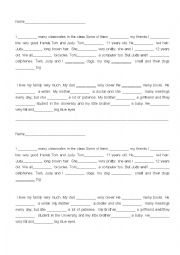 English Worksheet: name