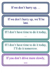 English Worksheet: First Conditional Card Game - Guess My Sentence