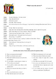 English Worksheet: AT THE MOVIES