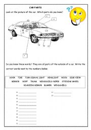 English Worksheet: CAR PARTS