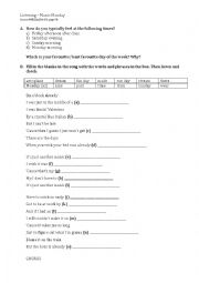 English Worksheet: Manic Monday