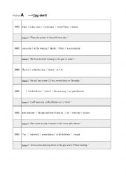 English Worksheet: word order exercise - place before time