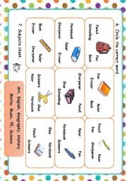 English Worksheet: Classroom Objects