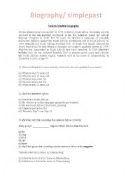 English Worksheet: Biography/ simple past