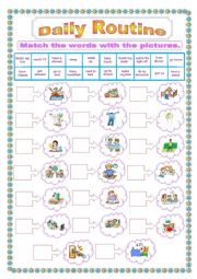 English Worksheet: Daily Routine (with answers)
