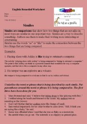 English Worksheet: simile & metaphor 