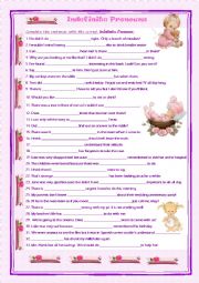 English Worksheet: Indefinite Pronouns