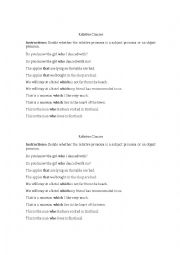 English Worksheet: Subject/Object Relative Clauses Practice