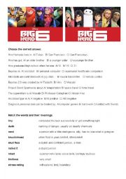 English Worksheet: Big Hero 6 worksheet