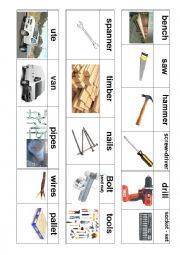English Worksheet: Tools in the workshed /construction site 