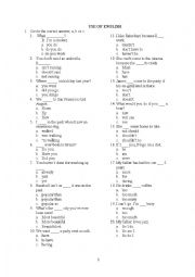 English Worksheet: pre-intermediate grammar test