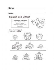 English Worksheet: Biggest and Smallest