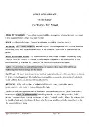 English Worksheet: IN THE NEWS --- HARD/SOFT NEWS