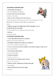 English Worksheet: Telephone Conversation