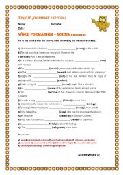 English Worksheet: Word Formation