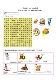 English Worksheet: Family and friends 2 unit 4