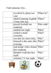 English Worksheet: Find someone who