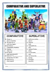 English Worksheet: Comparative and Superlative - Dragon Ball