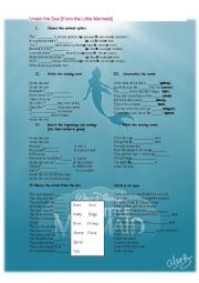 English Worksheet: Under the Sea