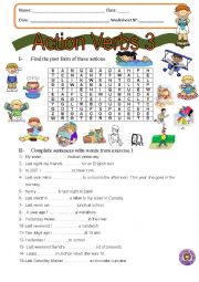 English Worksheet: Action Verbs 3