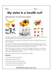 My sister is a health nut!
