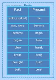 English Worksheet: Irregular verbs domino