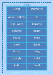 English Worksheet: Irregular verbs domino