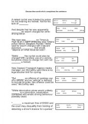 English Worksheet: Comprehension and context practice 