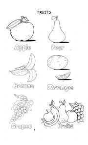 English Worksheet: The fruits