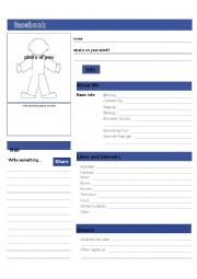 English Worksheet: facebook profile