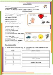 English Worksheet: Eternal Flame_ Song Activity