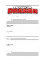 English Worksheet: How to Train Your Dragon