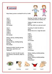 English Worksheet: 5 senses