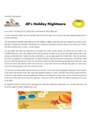 English Worksheet: holiday nightmare