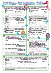 English Worksheet: Past Simple - Past Continuous - REVIEW