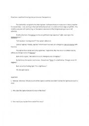 English Worksheet: Battleship Story