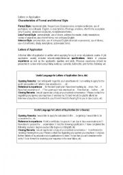 English Worksheet: Letters of application