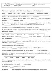 English Worksheet: grammar test