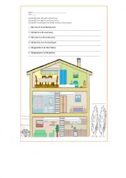 English Worksheet: Parts of the house and Famlily members