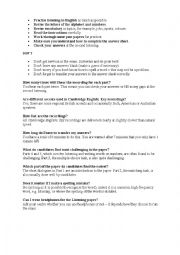 English Worksheet: Tips for KET practice listening