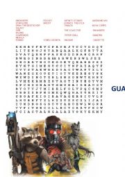 English Worksheet: Guardians Of The Galaxy Wordsearch