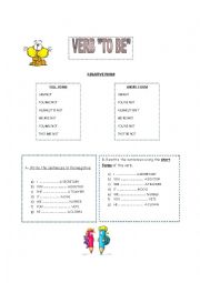 English Worksheet: ver to be