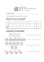 English Worksheet: Example of exam kindergarten