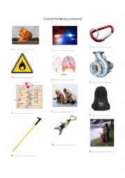 English Worksheet: Essential firefighters vocabulary 2