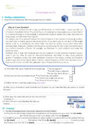 English Worksheet: Facebook, exam in context 